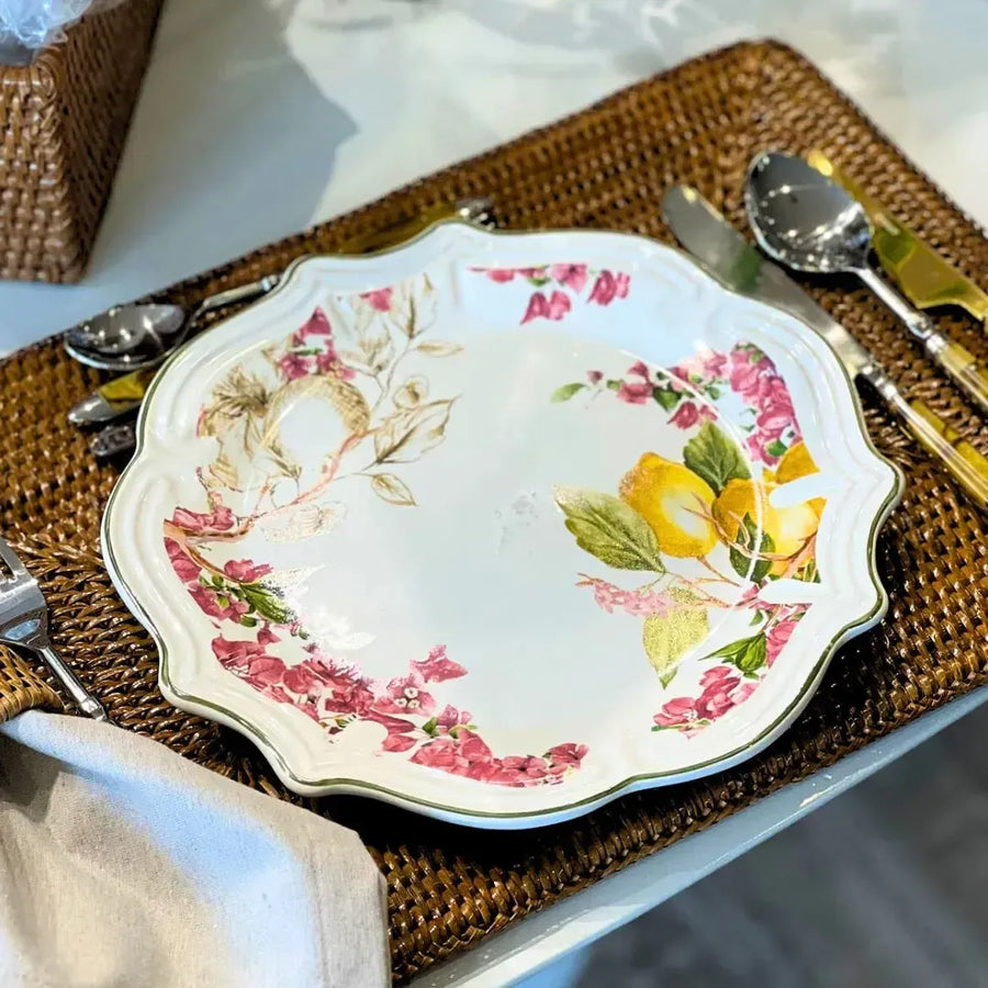 Jogo 6 Pratos Rasos Cerâmica Imperial 27cm Scalla