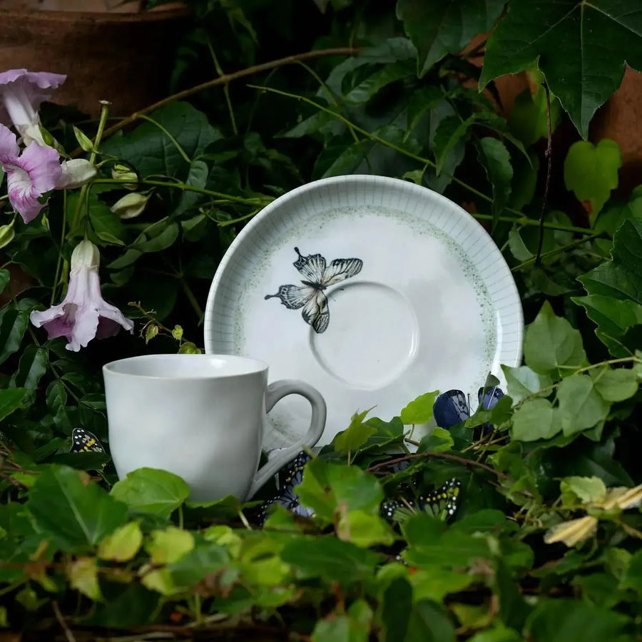 Jogo 6 Xícaras de Chá com Pires Stoneware Bio Refúgio 210ml Porto Brasil