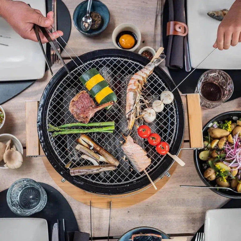 PRÉ-VENDA: Churrasqueira Portátil Hibachi Redonda Preta Artemano