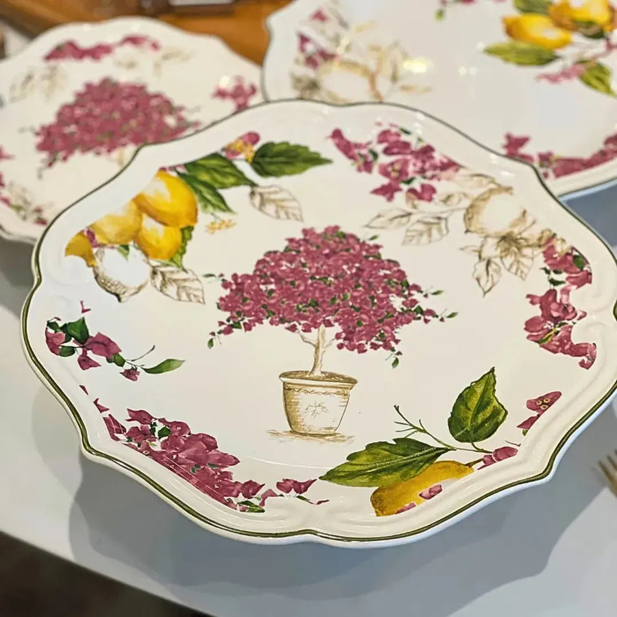 Porta Torta com Pé Cerâmica Imperial Scalla