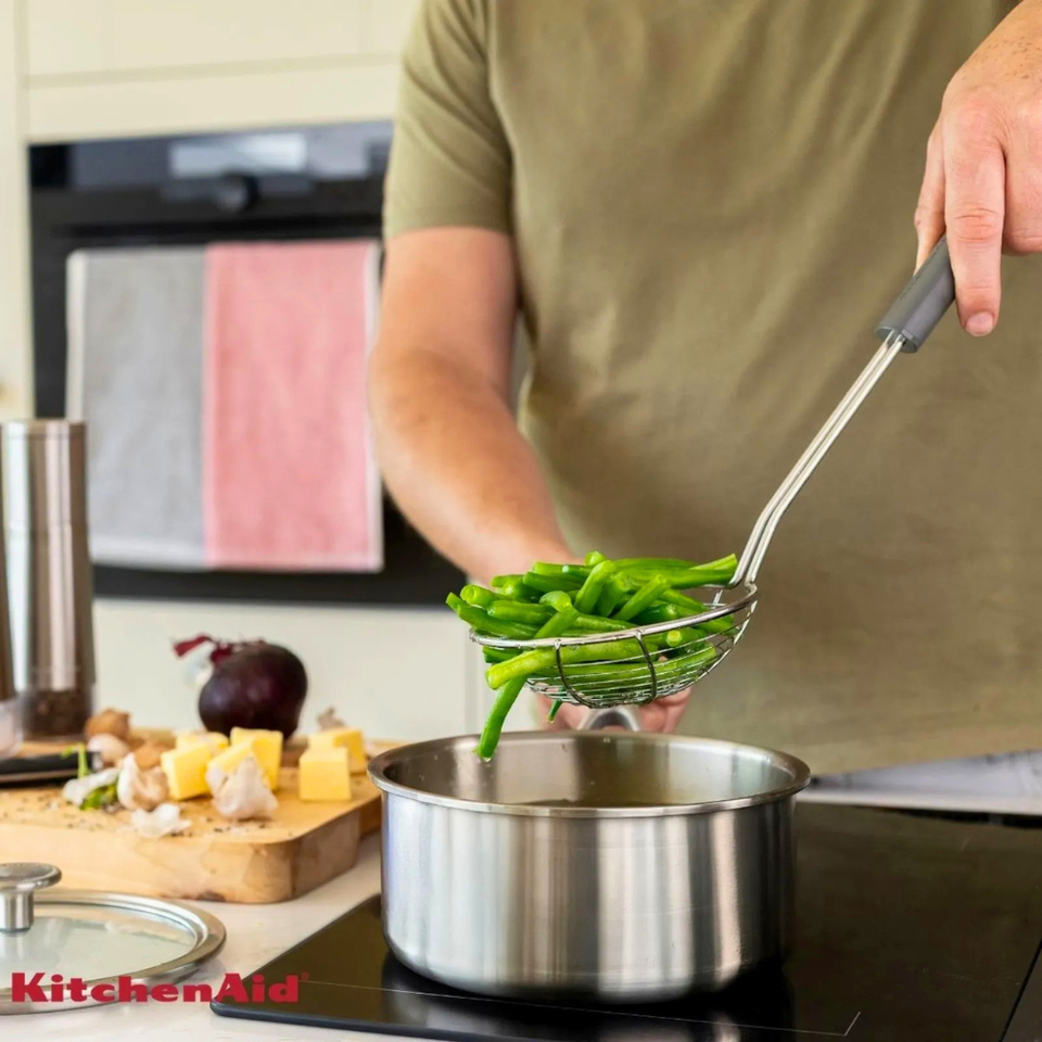Escumadeira em Aço Inox Fritura Cozinha Cinza KitchenAid