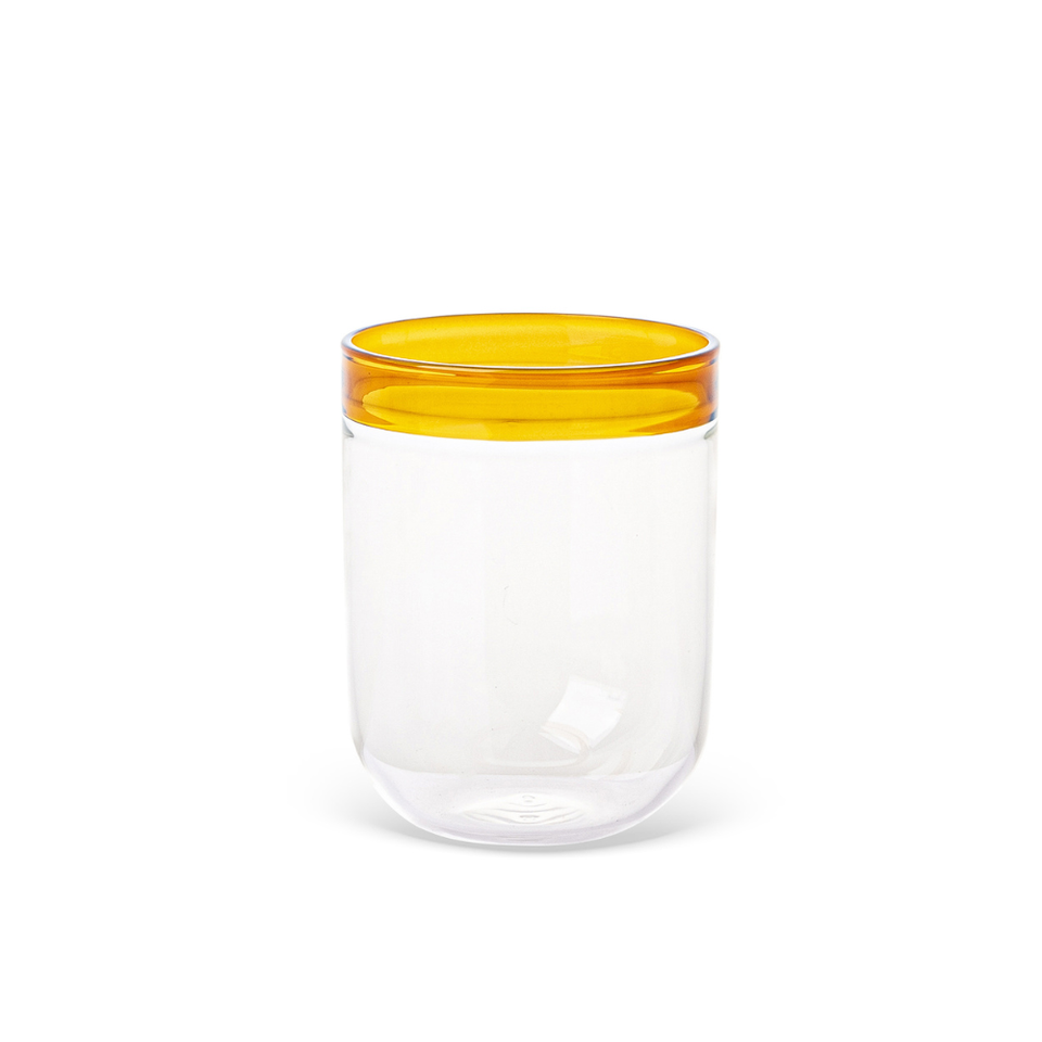 Jogo de 6 Copos Orilla Vidro Amarelo 480ml