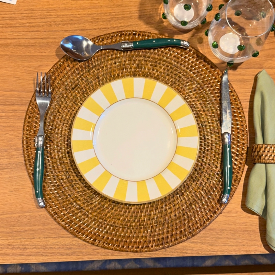 PRÉ-VENDA: Jogo 6 Pratos Sobremesa Cerâmica Stripe Amarelo 21cm Alleanza
