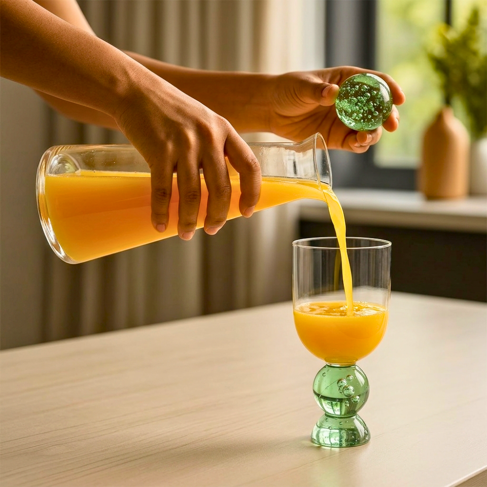 Garrafa Bubble Vidro Verde 1L Linha Sintonia