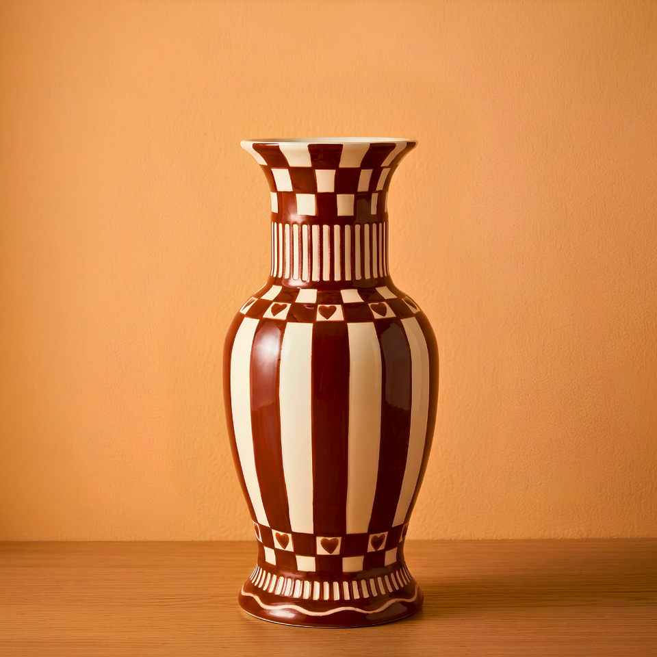 Vaso Cerâmica Listras Love 14x30cm