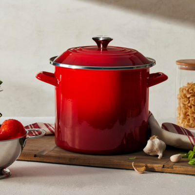 Stockpot Aço Esmaltado Vermelho Pegador Inox 7,6L 22cm Le Creuset