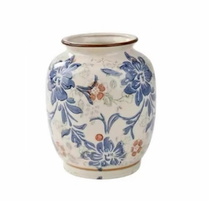 Vaso Vintage Colonial Cerâmica 15cm
