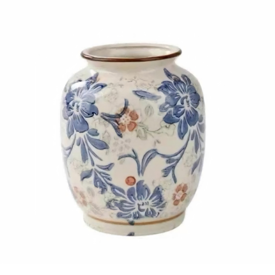 Vaso Vintage Colonial Cerâmica 15cm