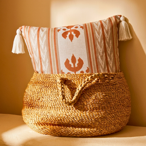 Almofada Linho 52X52 Ikat Off White Tassel