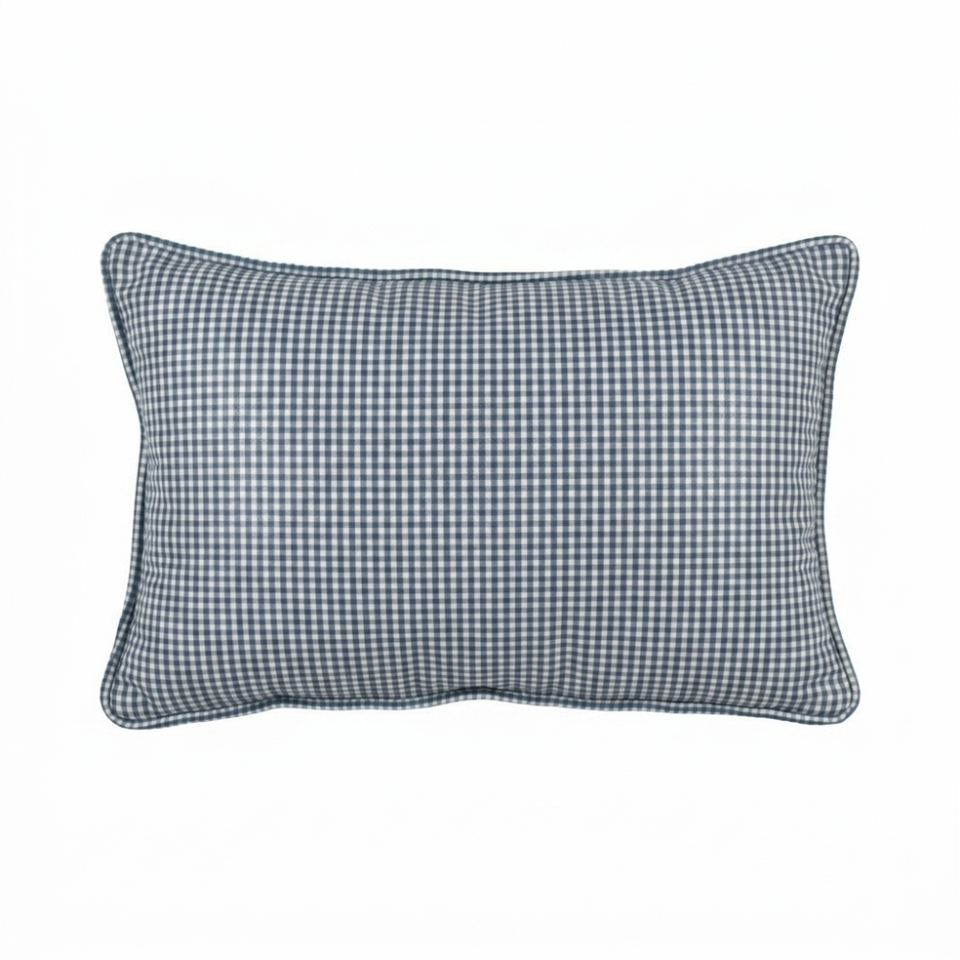 Almofada Linho 35X58 Estampa Dupla Face Azul Com Cordão