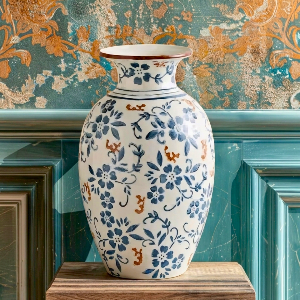 Vaso Vintage Imperial Cerâmica 28cm