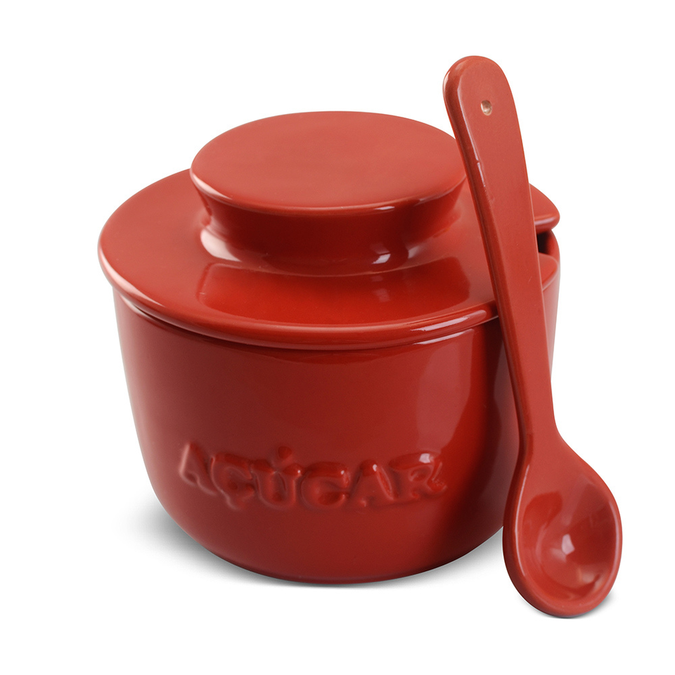 PRÉ-VENDA: Açucareiro 350gr com Colher Vermelho