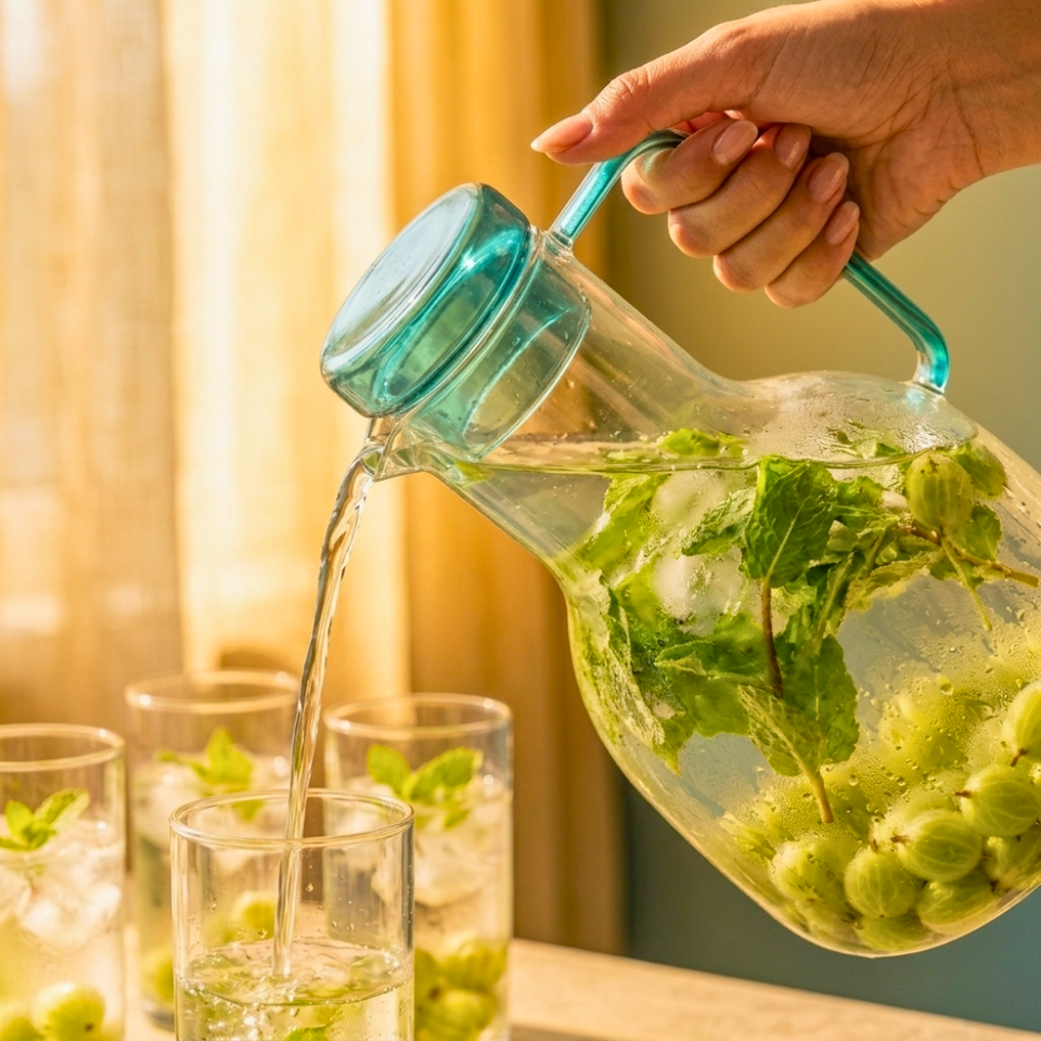 Jarra Vidro Borossilicato Verde 1,7L