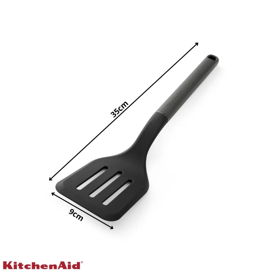Espátula Perfurada 35cm Cozinha em Nylon Cinza KitchenAid