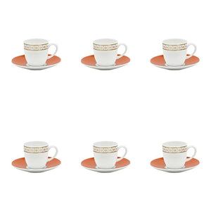 Conjunto com 6 Xícaras de Café Porcelana Colline 100ml Strauss