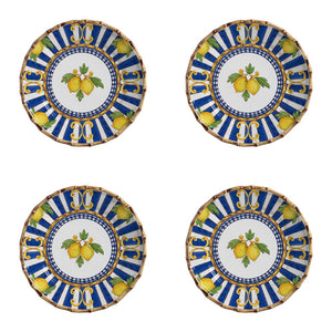 Jogo 4 Pratos Rasos Cerâmica Taormina Limão 27,5cm Maison Blanche