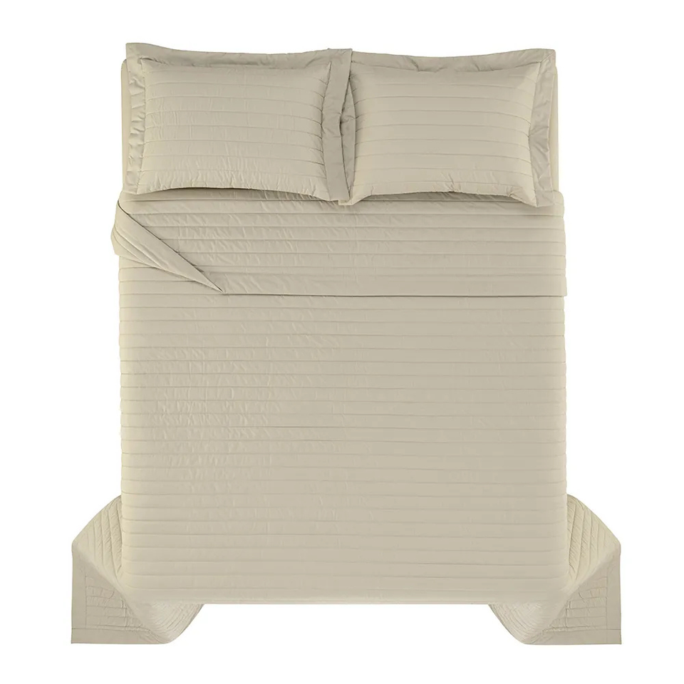 Jogo de Colcha Monteleone 200 Fios Percal 100% Algodão Crema Trussardi