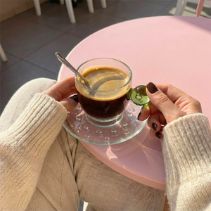 Jogo de 6 Xícaras de Café Esfera Vidro Verde Linha Sintonia 90ml