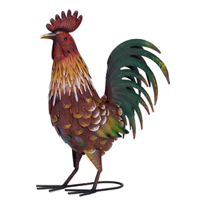 Galo Escultura Metal Linha Rancho 33x43