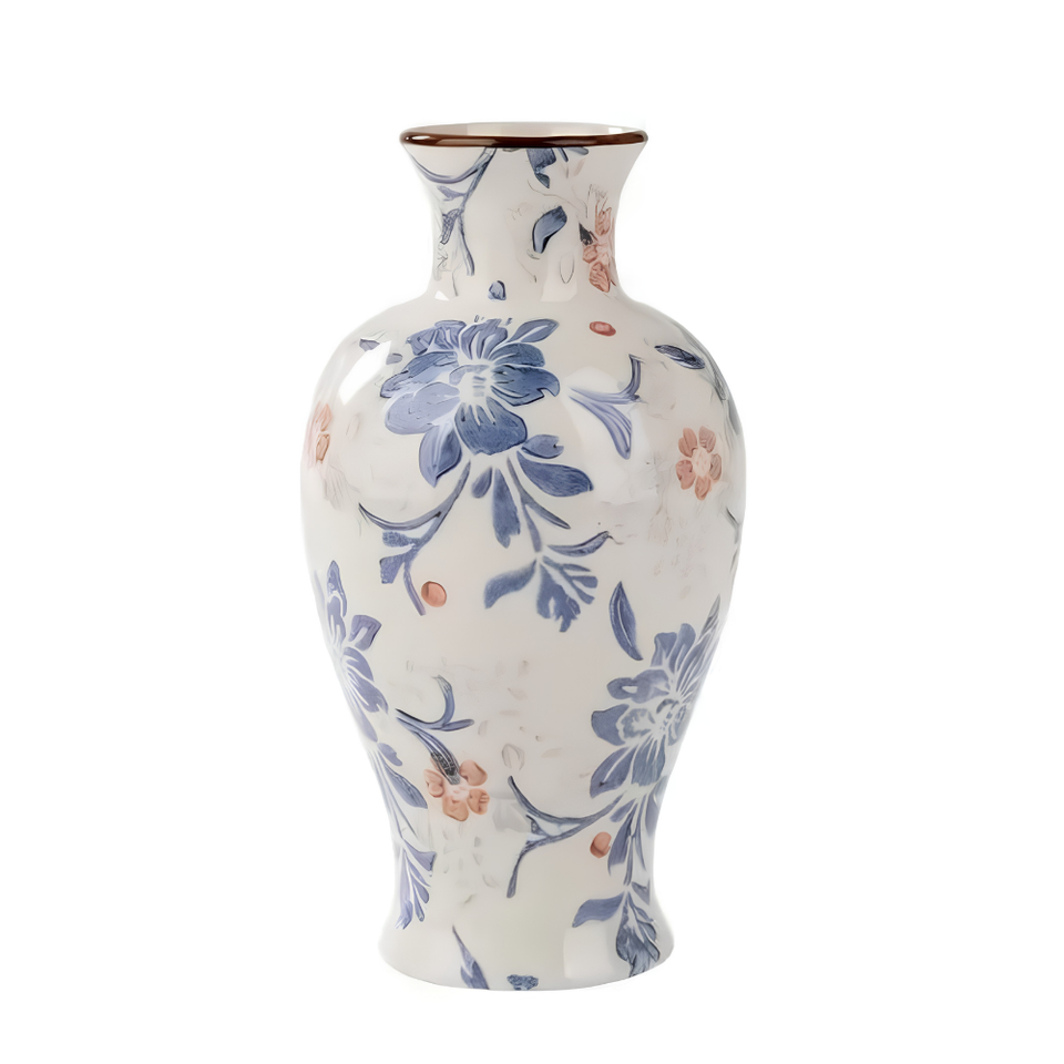 Vaso Vintage Botânico Cerâmica 30cm