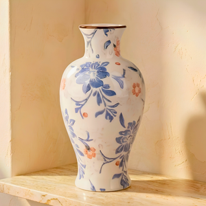 Vaso Vintage Botânico Cerâmica 30cm