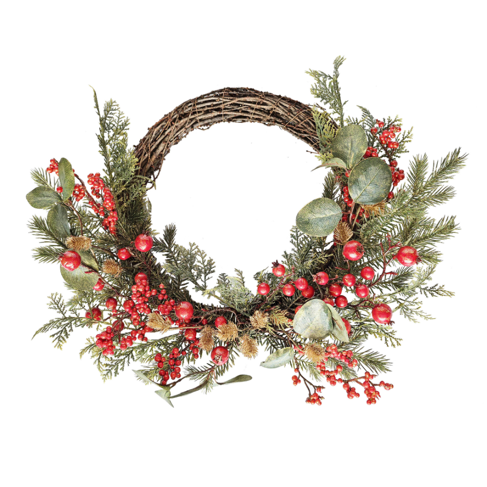 Guirlanda Half Decorativa Natal Vermelha / Verde 49,5cm