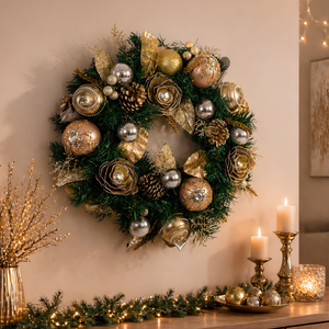 Guirlanda Gold Elegant Decorativa Natal 51cm