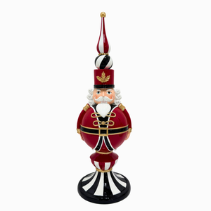 Soldado Quebra Nozes Natal Resina Vermelho e Preto