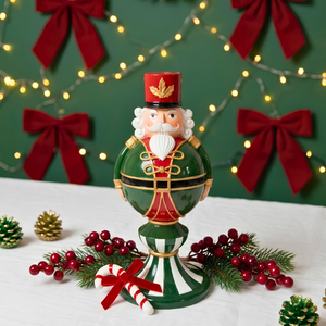 Soldado Quebra Nozes Topiaria Natal Resina Vermelho e Verde