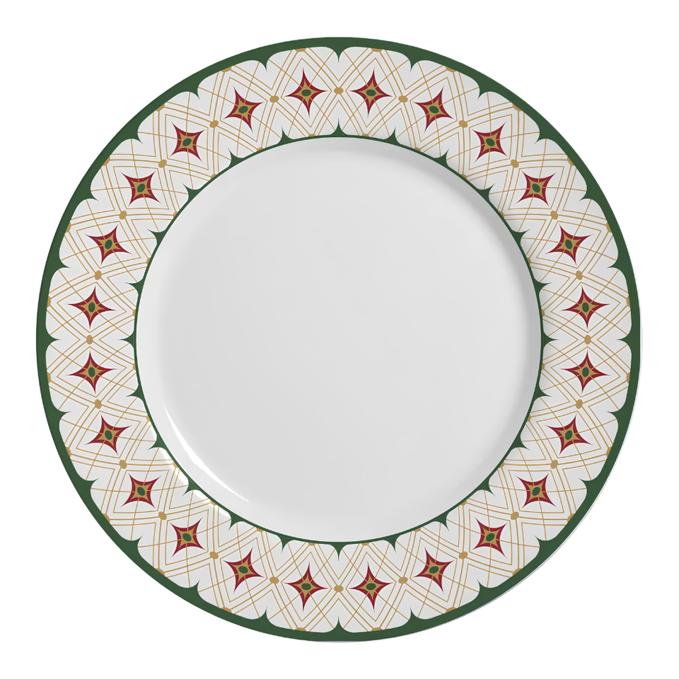 Jogo 6 Pratos Rasos Desejo de Natal 29cm Alleanza