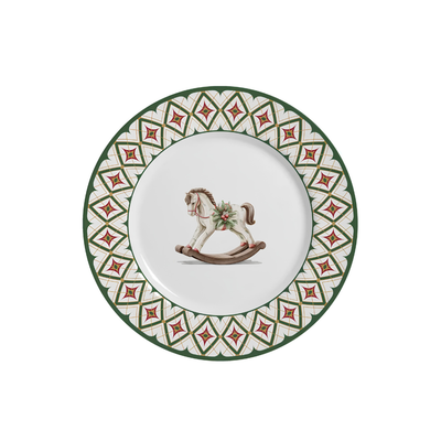 Jogo 6 Pratos Sobremesa Cerâmica Desejo de Natal 21cm Alleanza