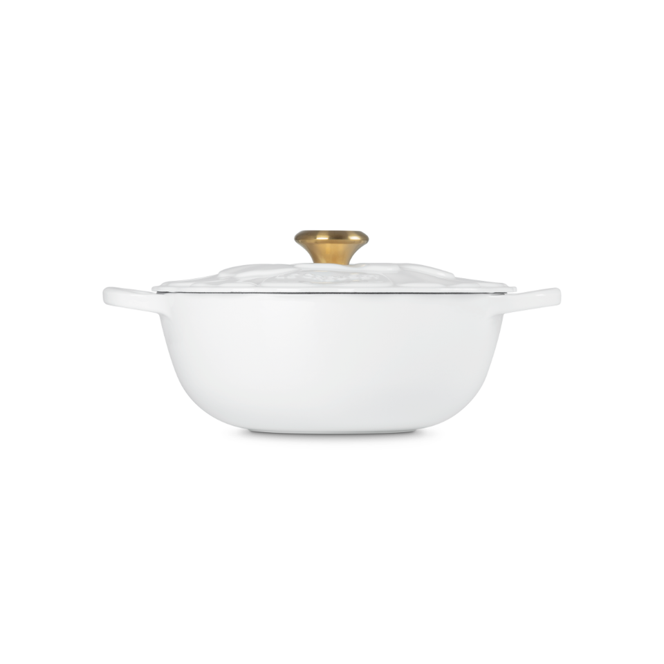 PRÉ-VENDA: Panela Le Creuset Marmita Petal Signature Branca 26cm