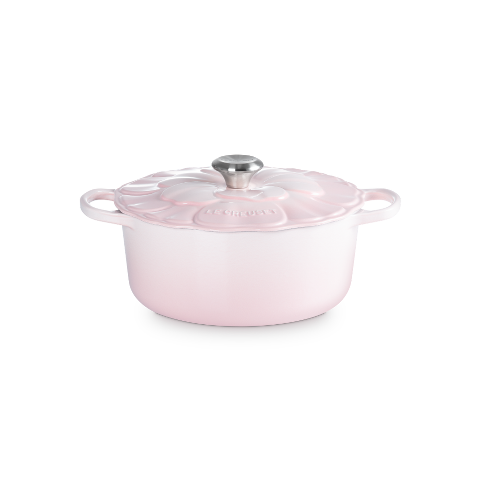PRÉ-VENDA: Panela Redonda Signature Petal Shell Pink 5,3L 26cm Le Creuset