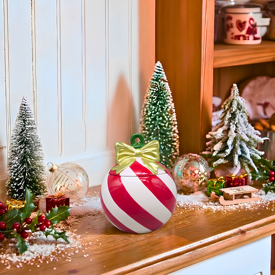Porta Velas Bola de Natal Cerâmica Tuut