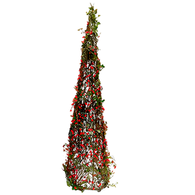 Árvore de Natal Decorativa Rustica Rattan 16x60cm