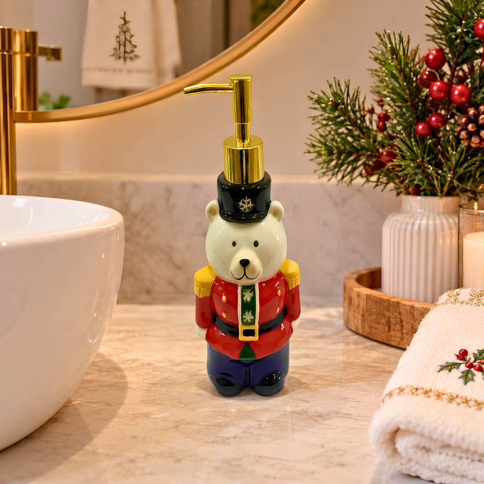 Porta-Sabonete Líquido em Cerâmica Urso de Natal Tuut