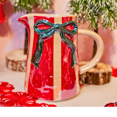 Jarra Laço de Natal Cerâmica Tuut