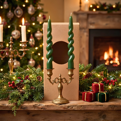 Conjunto 3 Velas Decorativas Natal Parafina Verde