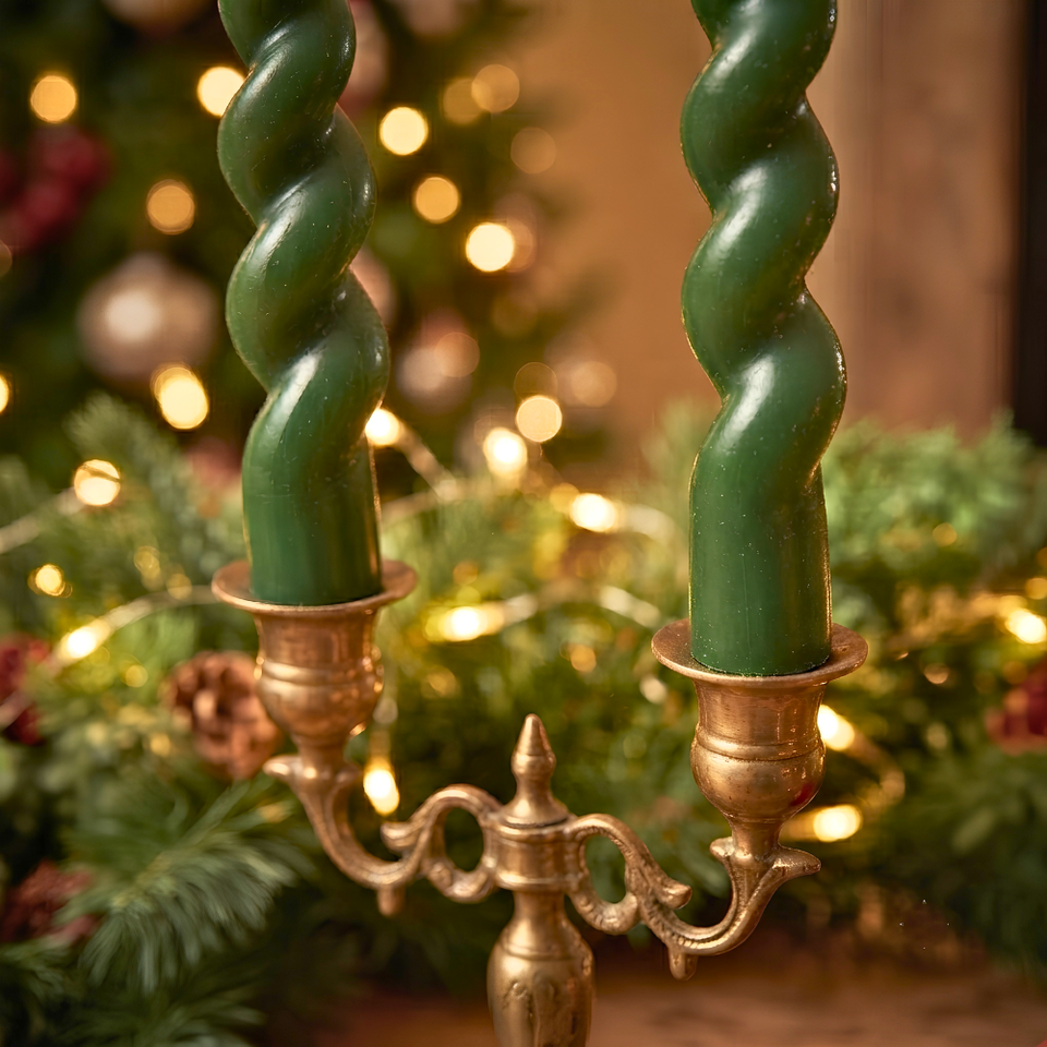 Conjunto 3 Velas Decorativas Natal Parafina Verde