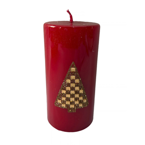 Vela Decorativa Árvore Natal Parafina Vermelha Grande