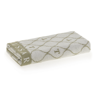 Toalha Rosto Speciale Jacquard Fio Tinto Branca / Pistacchio Trussardi