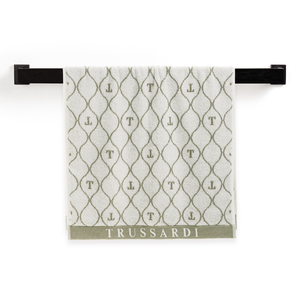 Toalha Rosto Speciale Jacquard Fio Tinto Branca / Pistacchio Trussardi