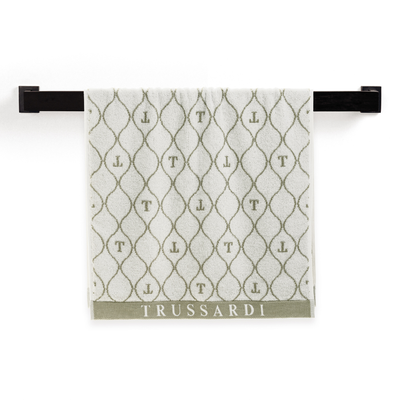 Toalha Rosto Speciale Jacquard Fio Tinto Branca / Pistacchio Trussardi