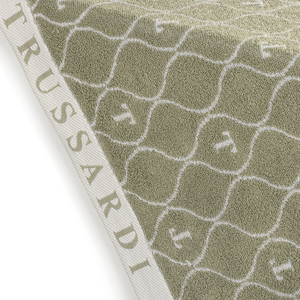Toalha Rosto Speciale Jacquard Fio Tinto Pistacchio / Branco Trussardi