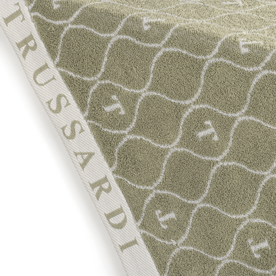 Toalha Rosto Speciale Jacquard Fio Tinto Pistacchio / Branco Trussardi