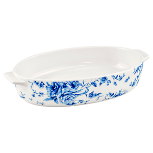 Travessa Oval Refratária Cerâmica Azul de Provence Média