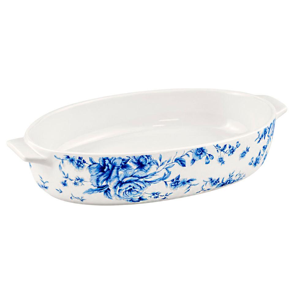 Travessa Oval Refratária Cerâmica Azul de Provence Média
