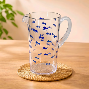 Jarra Acrílico Incolor com Peixes Azuis 2L