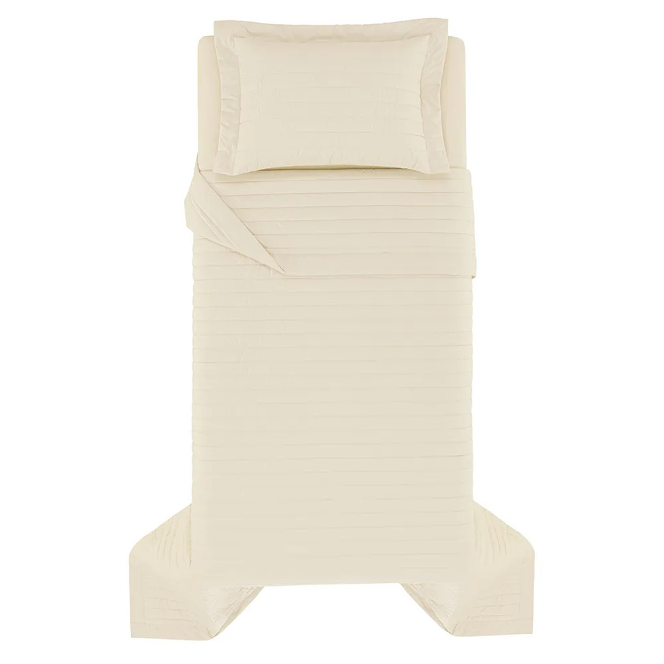Jogo de Colcha Monteleone 200 Fios Percal 100% Algodão Crema Trussardi