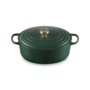 Panela Le Creuset Oval Signature Foret com Pegador Dourado 6,3L 31cm